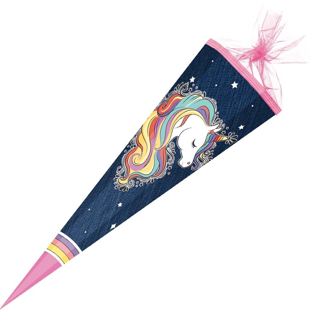 Nestler GmbH Feinkartonagen Schultüte 85 cm mit Schleife Regenbogen Mähne
