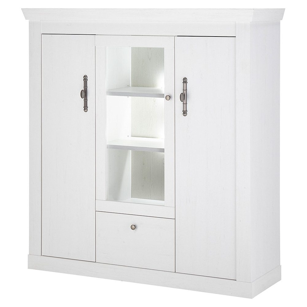 Lomadox Highboard RAPLA-61, in Pinie weiß, 140 cm breit