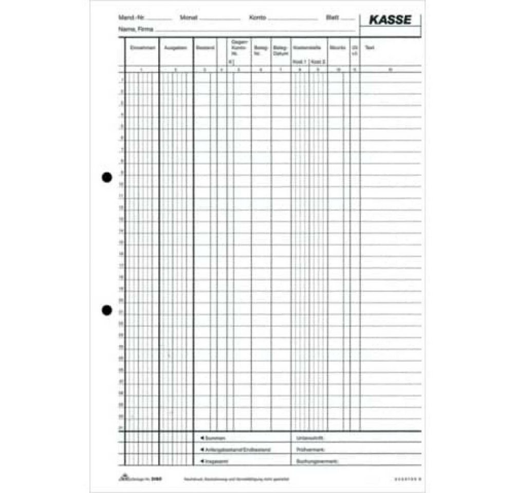 Thumbnail - Generic Tagebuch RNK 3160 - Kassenbuch mit 2x50 Blatt, heraustrennbare Belege, DIN A4
