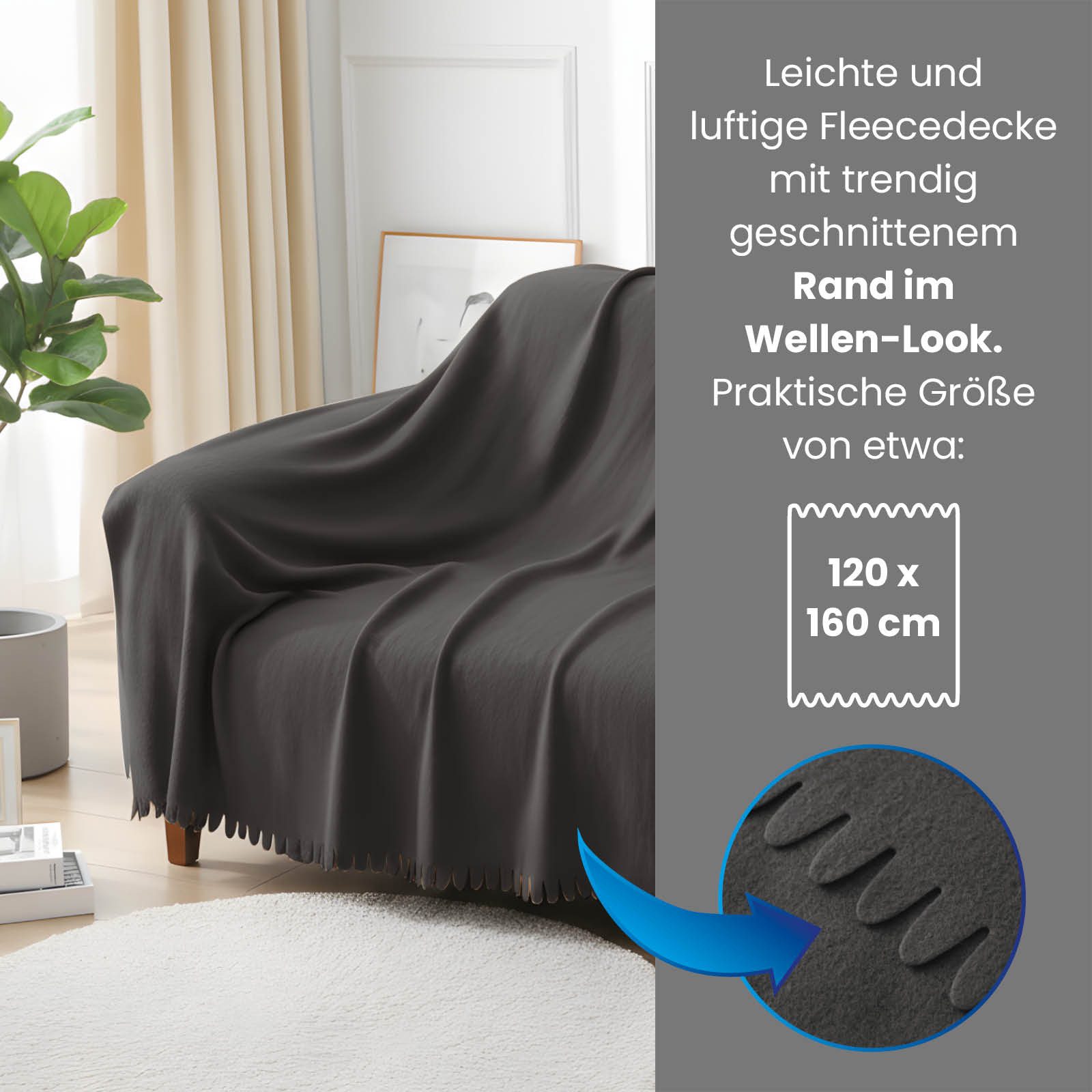 Wohndecke 16er Set Fleecedecke WAVE ca. 120x160, wometo, OEKO-TEX®, Fleeced günstig online kaufen