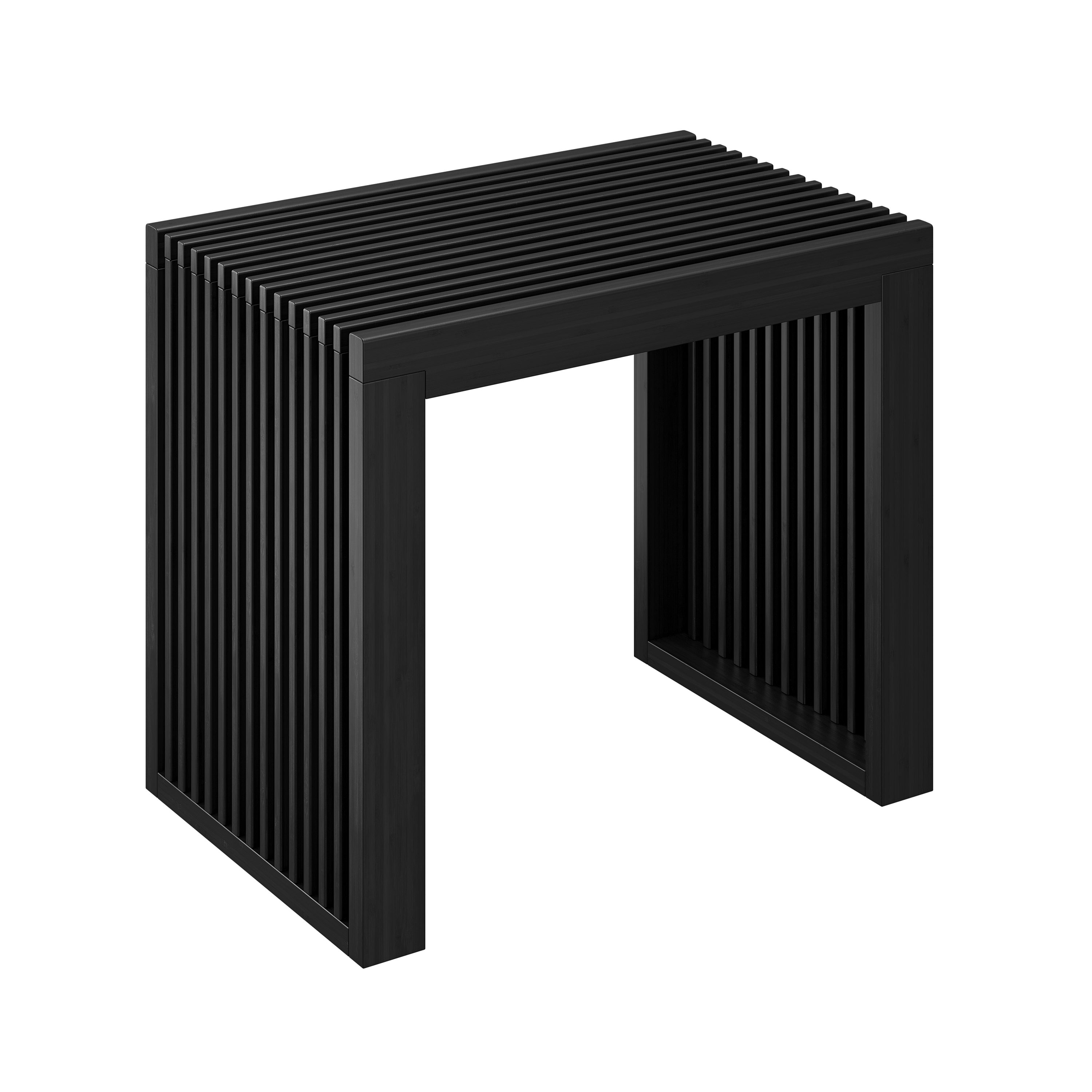 Bellamio Bank Sava aus Bambus (schwarz, bis 250 kg), für Schlafzimmer/Esszimmer/Flur, Sitzbank ohne Lehne 45x33x43 cm