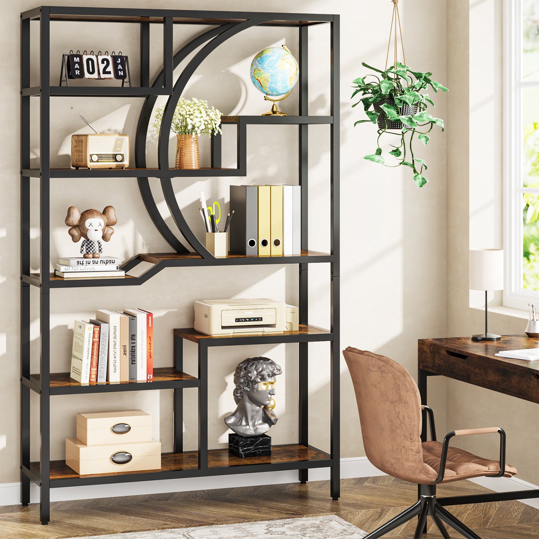 Tribesigns Bücherregal Bücherregal, industrielles Regalen, freistehende günstig online kaufen