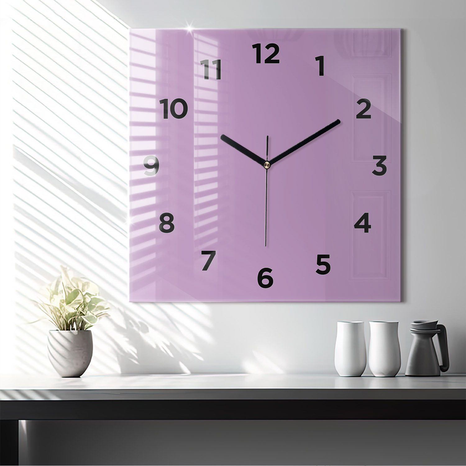 Tulup Wanduhr Glasuhr Quadratische Wanduhr 60x60 cm Uhr Aus Gehärtetem Glas