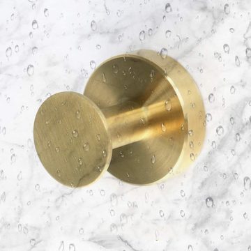 Lubgitsr Hakenleiste Handtuchhaken Ohne Bohren - Golden Haken Selbstklebend Klebehaken, (2 St)