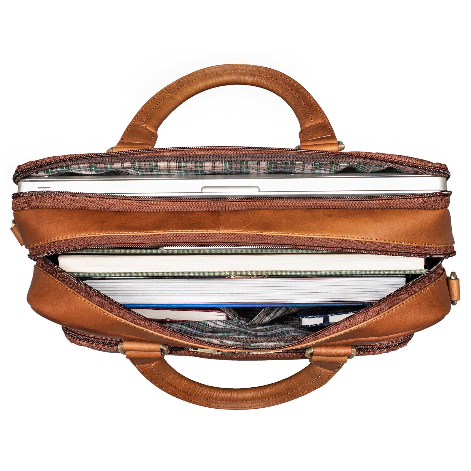 Benthill Aktentasche Echt Leder Laptoptasche Notebooktasche Aktentasche Vintage Groß Herren, Schultergurt / Umhängegurt Reißverschlussfach