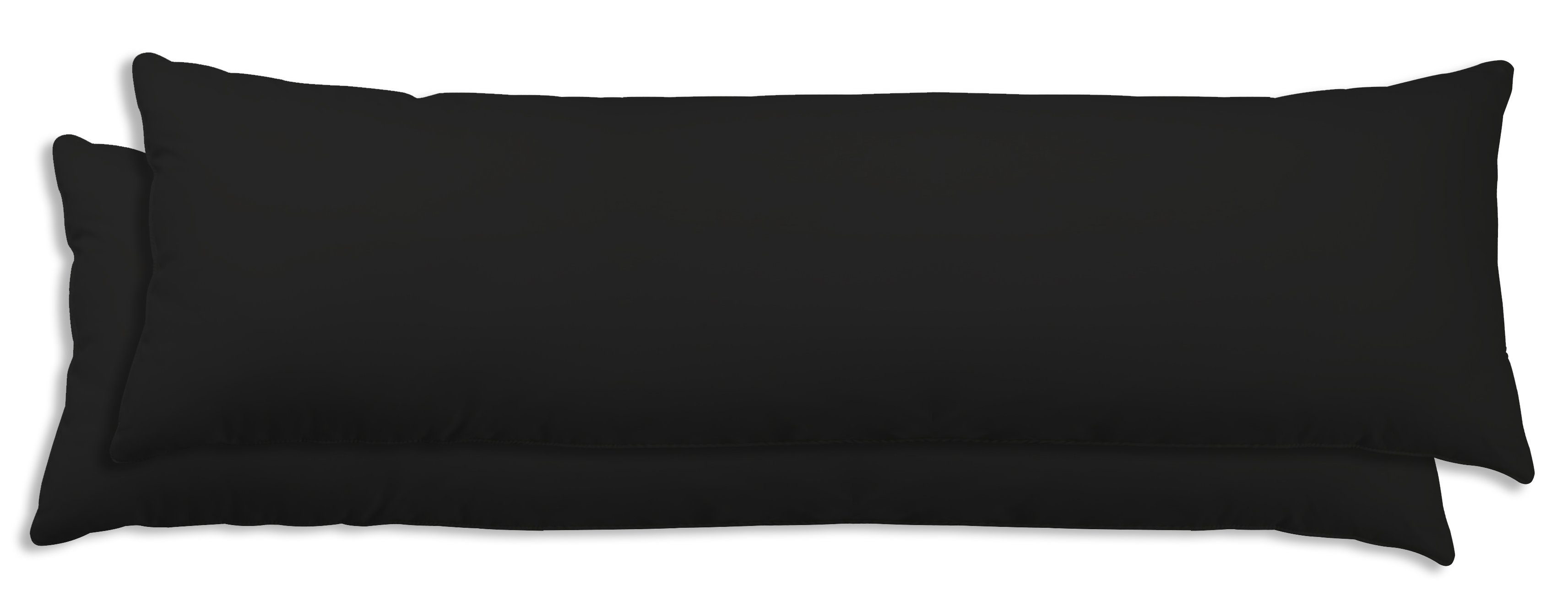 Seitenschläferkissenbezug Uni Renforce, One Home (2 Stück), mit Reißverschluss schwarz