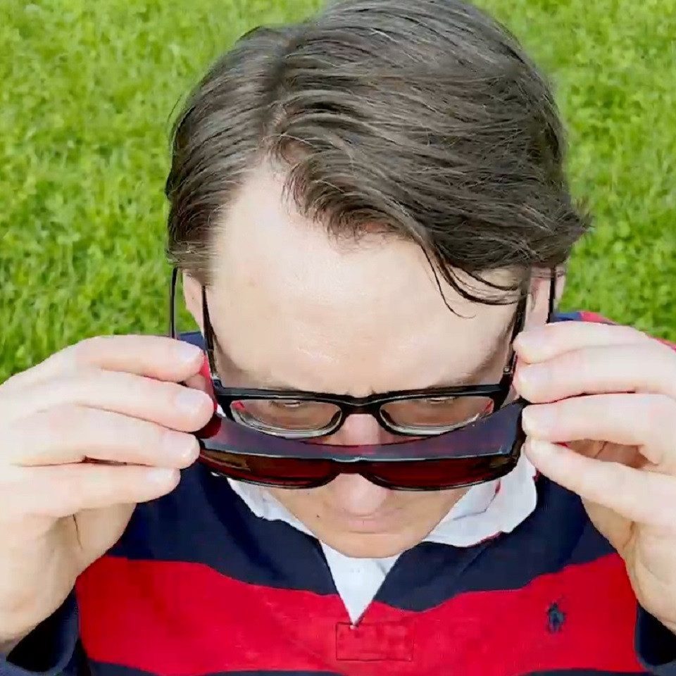 FALINGO Sonnenbrille Überzieh Sonnenbrille Überziehbrille CLASSIC EDITION polarisiert UV400 Extrablenden an Ober- und Unterseite schützen vor Sonne und Wind