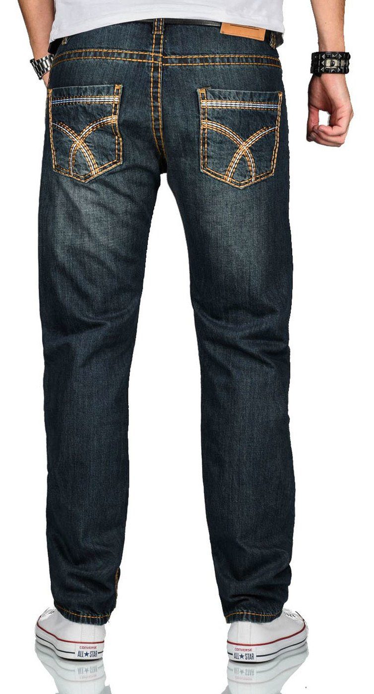 Alessandro Salvarini Straight-Jeans Herren Comfort Fit – Baumwolljeans im 5-Pocket-Style Klassische Jeans aus 100 % Baumwolle mit Knopfleiste – Bild 4 von 5