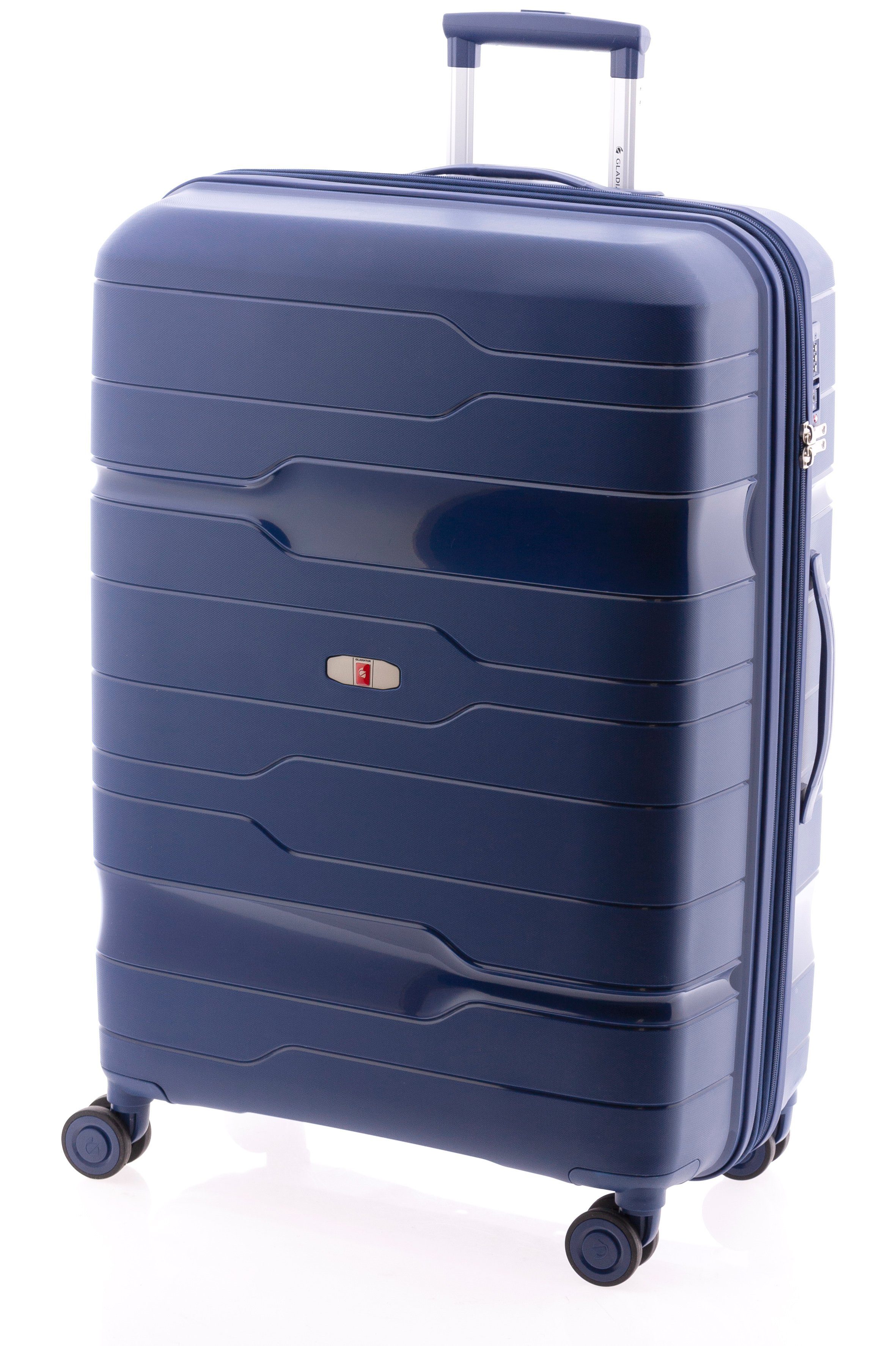 GLADIATOR Hartschalen-Trolley Koffer XL - 77 cm, 4 Rollen, TSA-Schloss, Dehnfalte, Polypropylen, div. Farben Marineblau