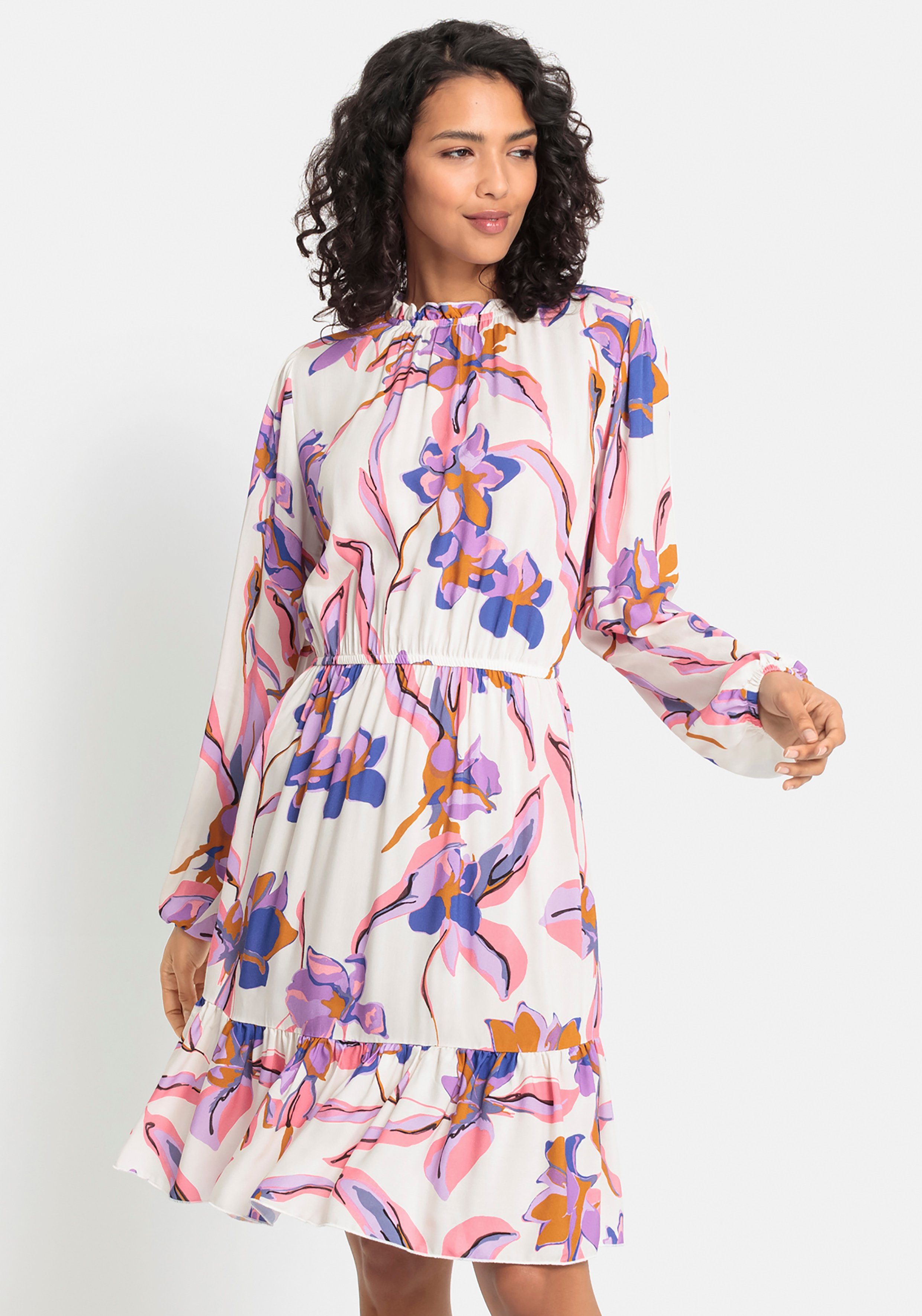 Bürokleid Damen Mit Quadratischem Ausschnitt - Pinup Style, Schößchen, Knielang