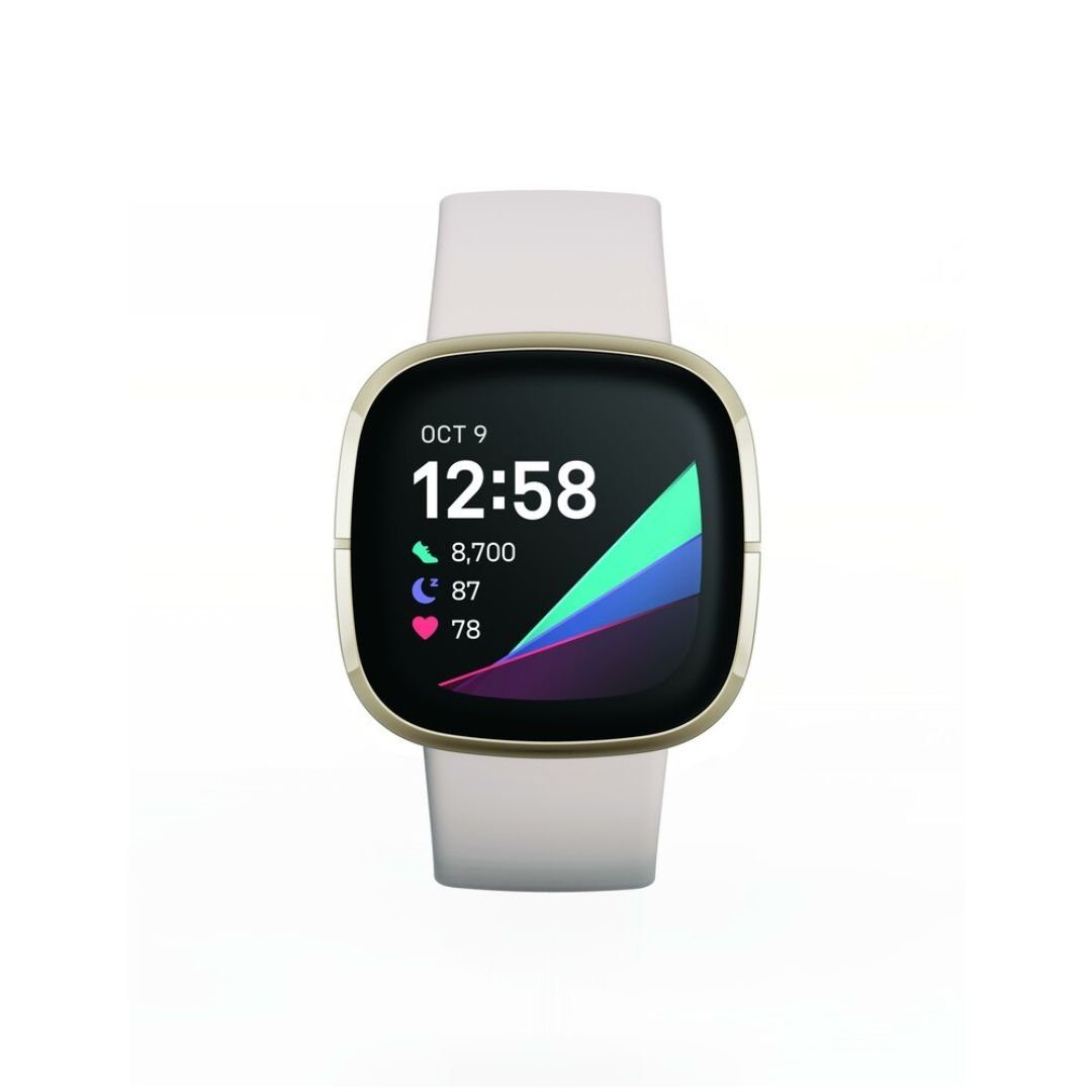 fitbit Sense Lunar White Soft Gold Smartwatch Smartwatch