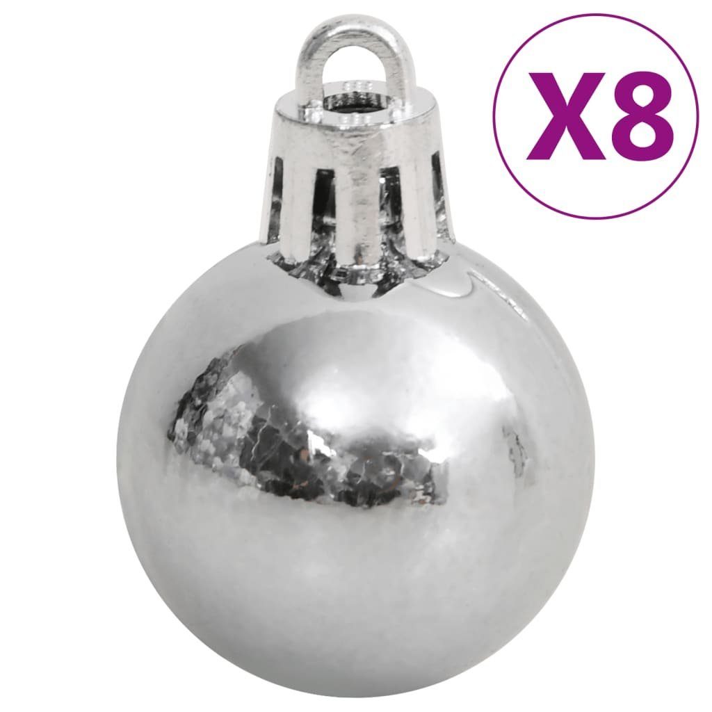 vidaXL Christbaumschmuck 111-tlg. Weihnachtskugel-Set Weiß (111-tlg) und Grau Polystyrol