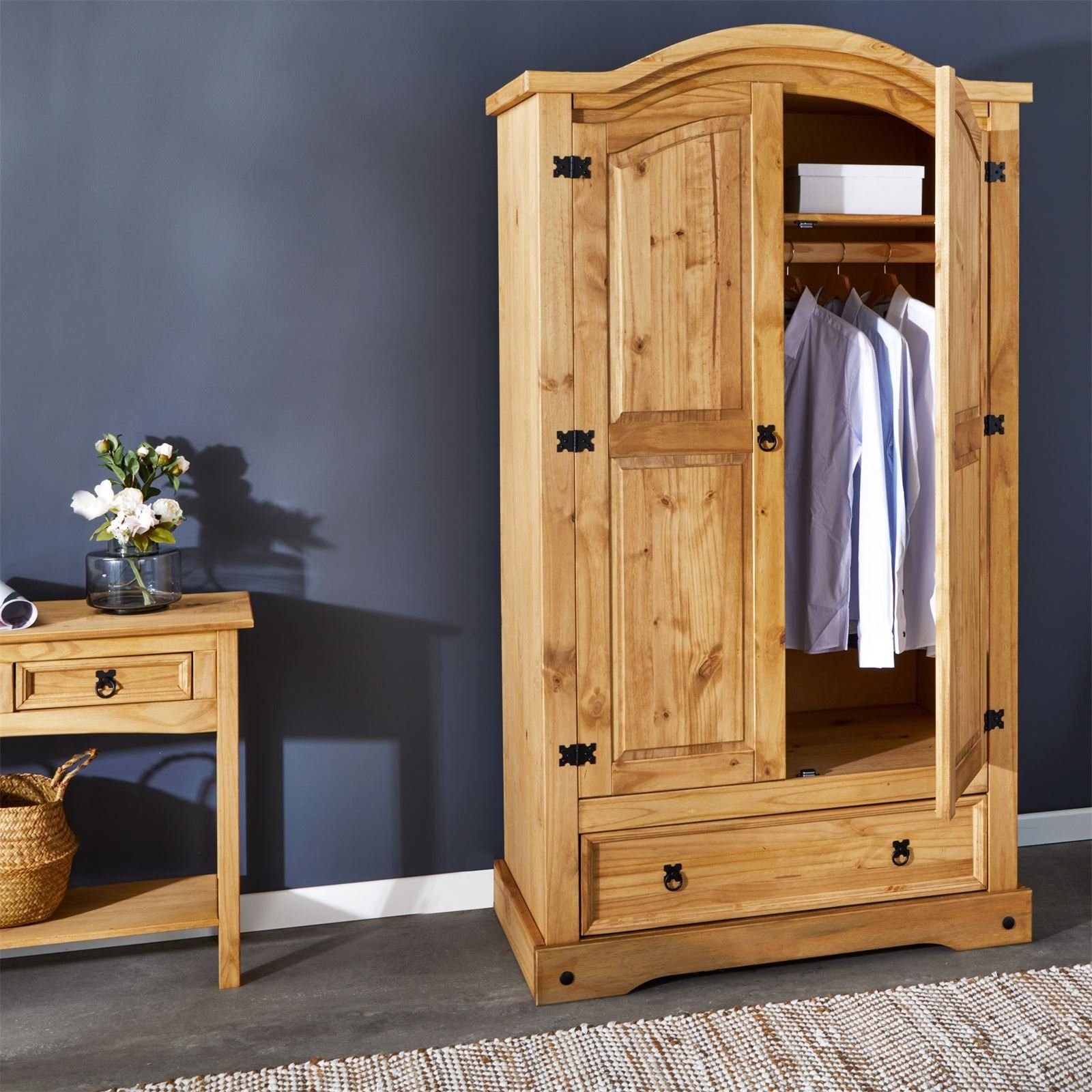 CARO-Möbel Kleiderschrank SALSA Garderobenschrank mit Kleiderstange und Sch günstig online kaufen