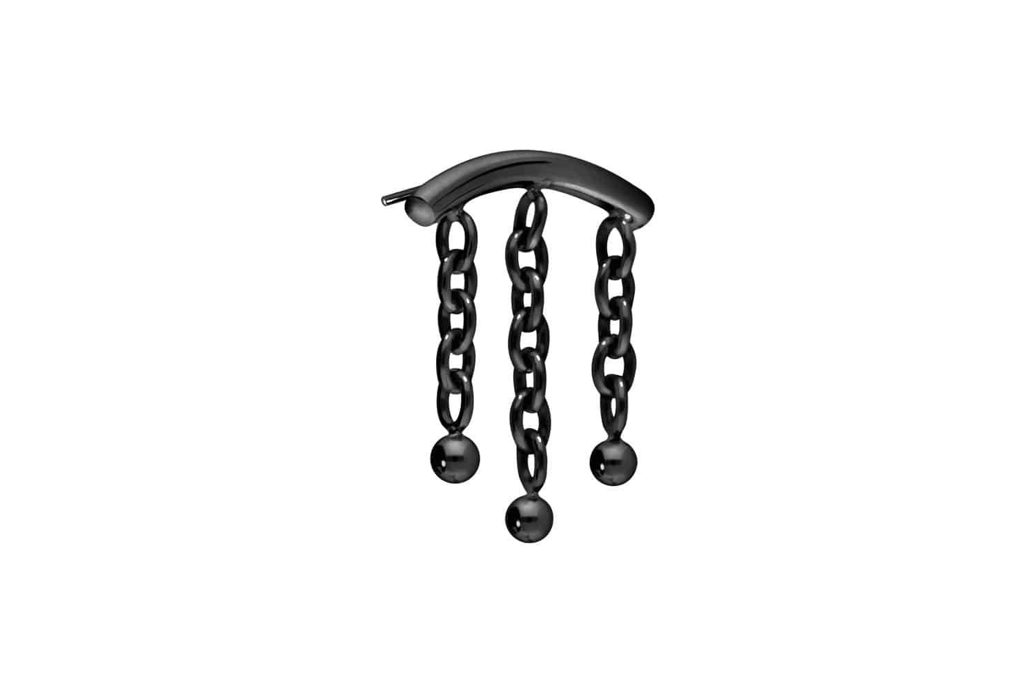 Piercing-Set Titan Aufsatz mit Push Pin BOGEN + 3 KETTEN