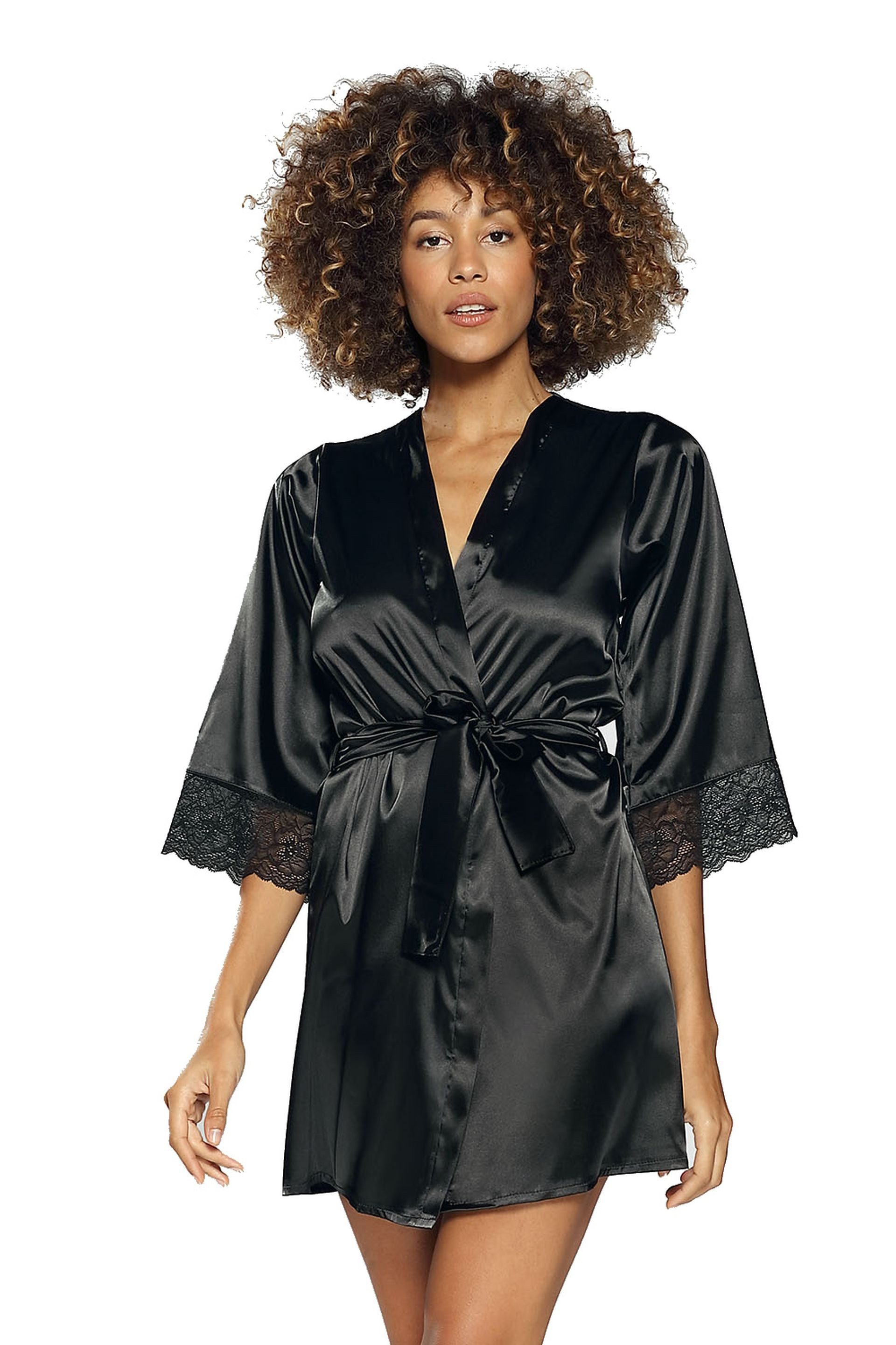 DKaren Morgenmantel Damen Satin Kimono Kurz günstig online kaufen
