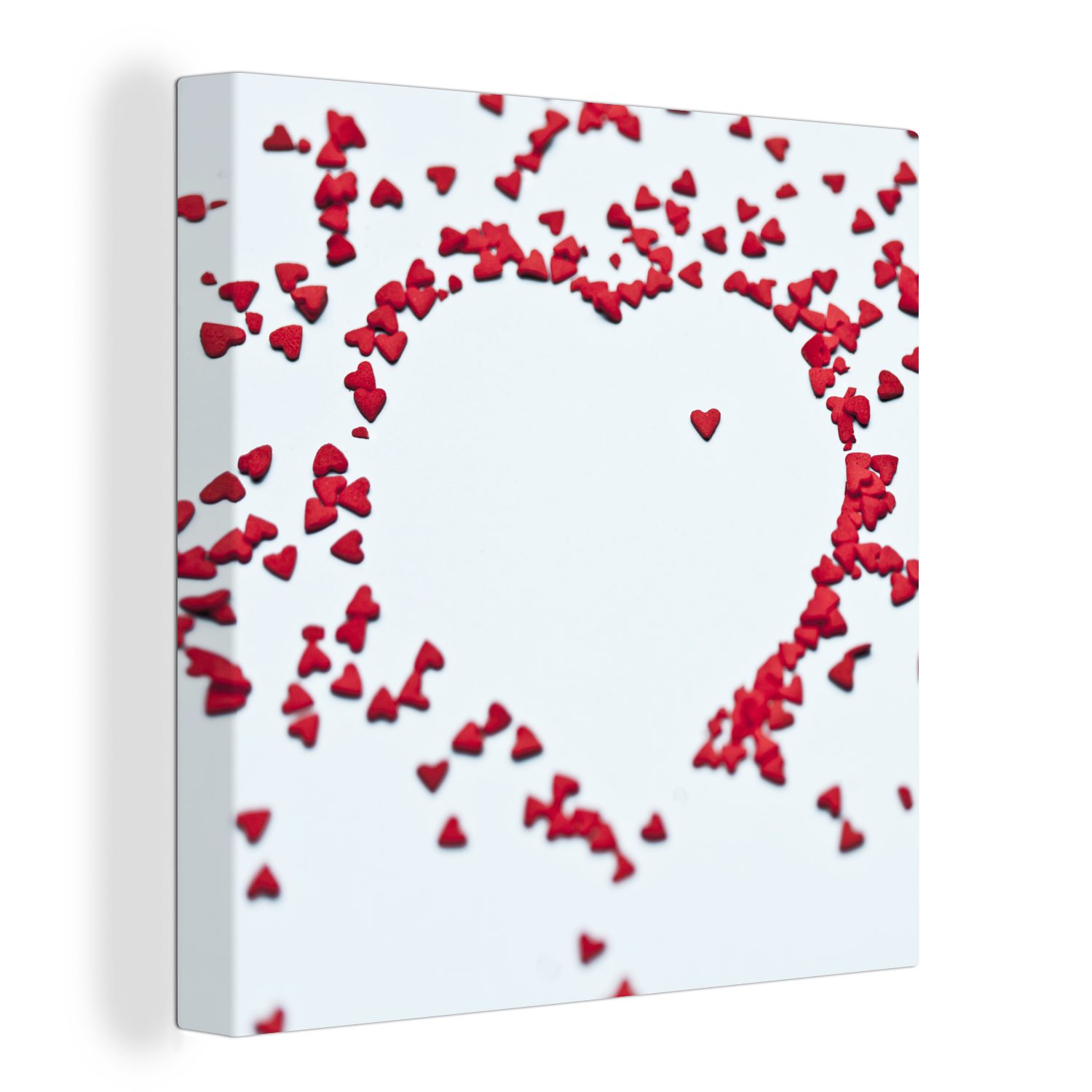 OneMillionCanvasses® Leinwandbild Herzform der Herzen für Valentinstag, (1 St), Leinwand Bilder für Wohnzimmer Schlafzimmer