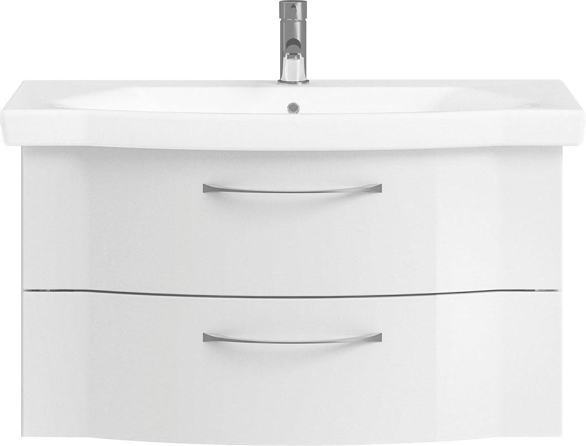 Saphir Badmöbel-Set 6005 Sprint Keramik-Waschtisch, 97 cm breit, (1-St), Waschplatz inkl. Türdämpfer, 2 Schubladen, Waschtisch Set