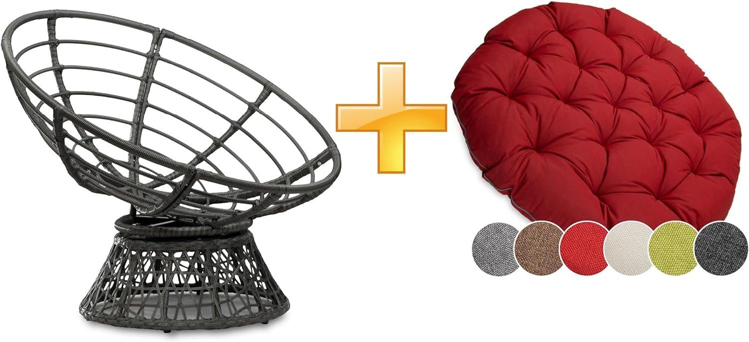 sunnypillow Rattanstuhl Papasansessel, Rattansessel mit Kissen rund Durchme günstig online kaufen