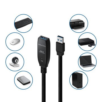 deleyCON 5m USB 3.0 Verlängerungskabel Aktiv Verlängerung Kabel Repeater Tintenstrahldrucker