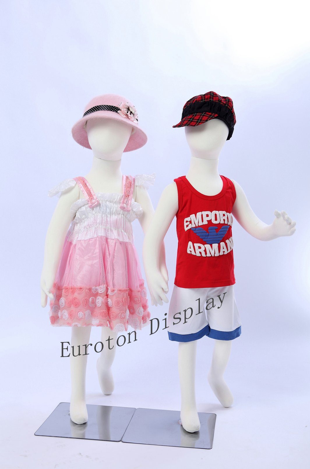 Eurotondisplay Schneiderpuppe Eurotondisplay Kinderpuppen Flexible biegbare Kids weiß stoffbezogen