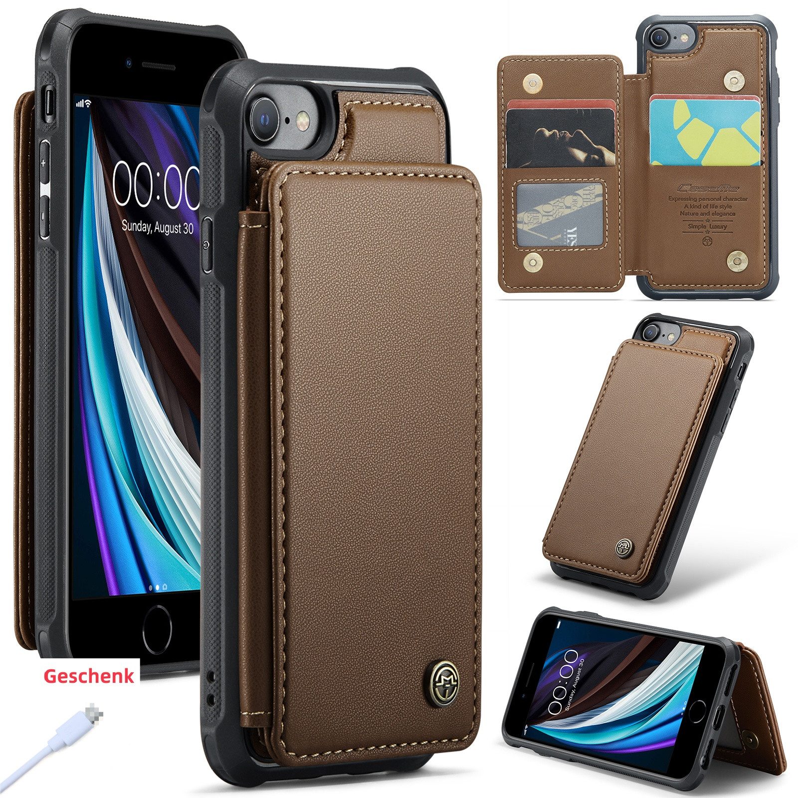 trends for living Handyhülle Leder Handy Hülle Case Schutz für iPhone 12 Pro Max 12 Pro 12