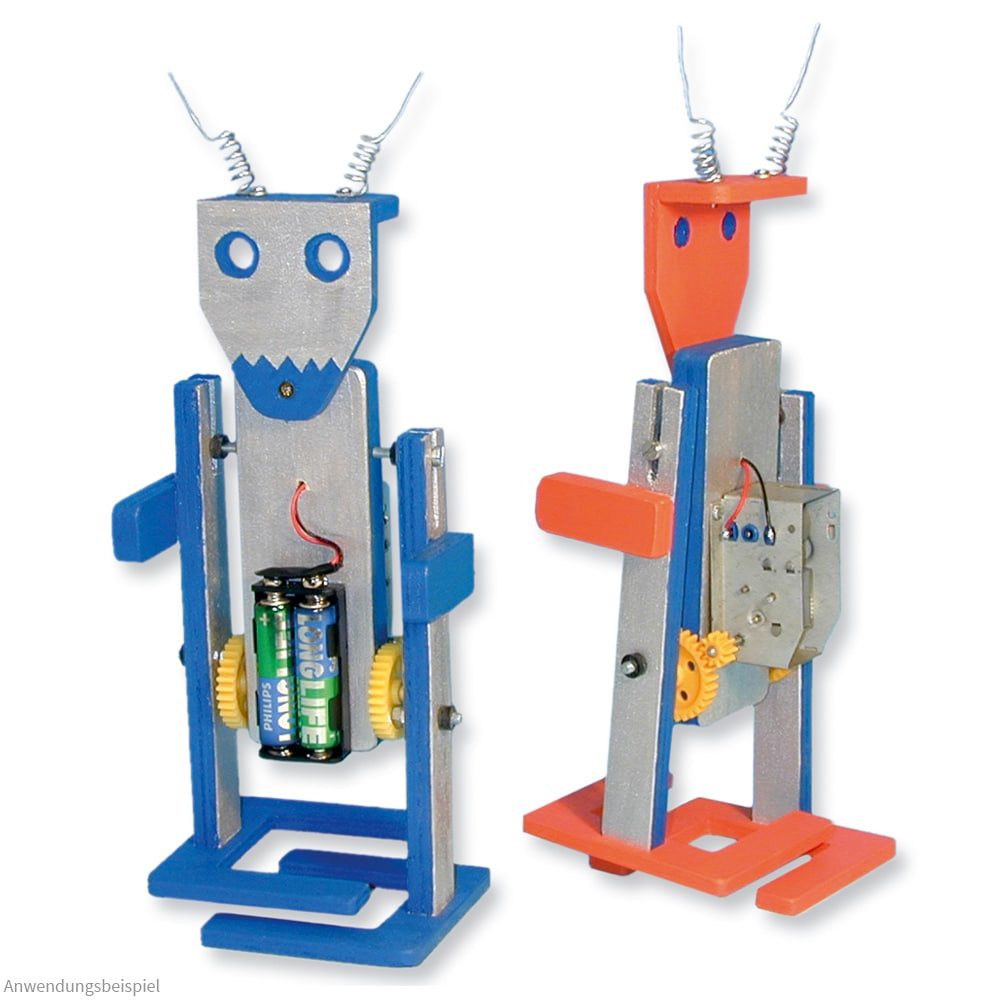 matches21 HOME & HOBBY Roboter Elektroantrieb Bausatz Kinder Holzbaukasten