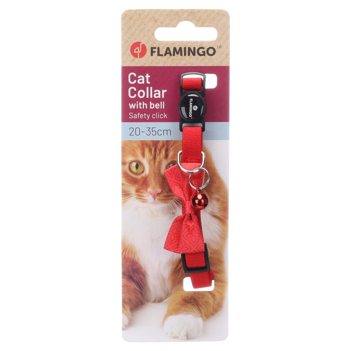 Flamingo Katzen-Halsband Katzen Halsband mit Schleife Castor rot