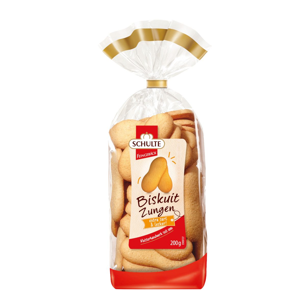 Schulte Kekse, Schulte Biskuitzungen ein zartes Genusserlebnis Packung 200g