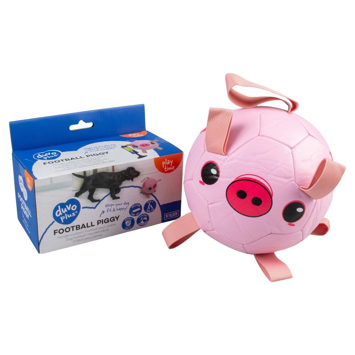 DUVO+ Tierball Hundespielzeug Fußball Piggy rosa