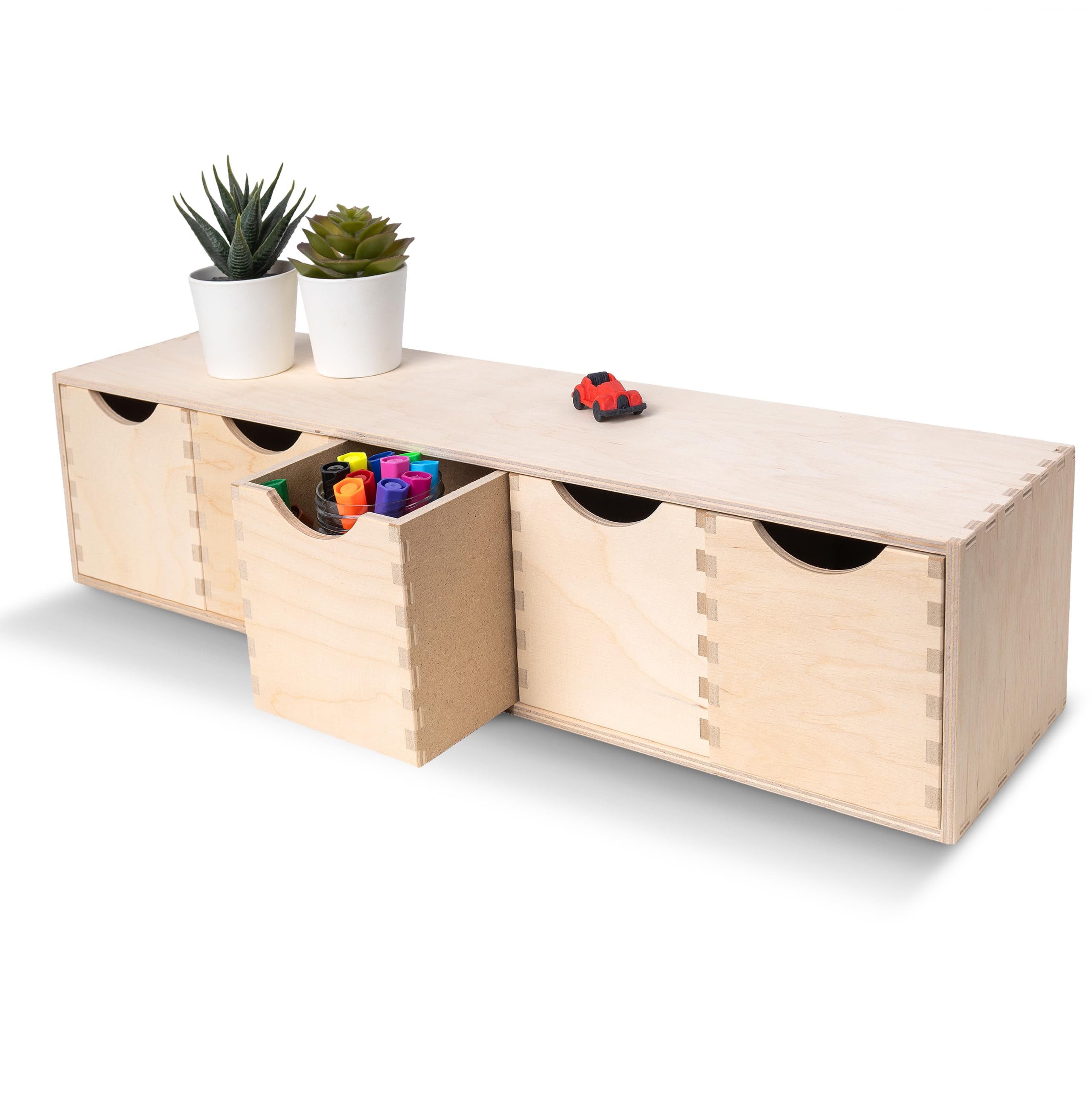 Creative Deco Schubladenbox Schubladenelement Mini-Kommode aus Birkensperrholz, (5-St)