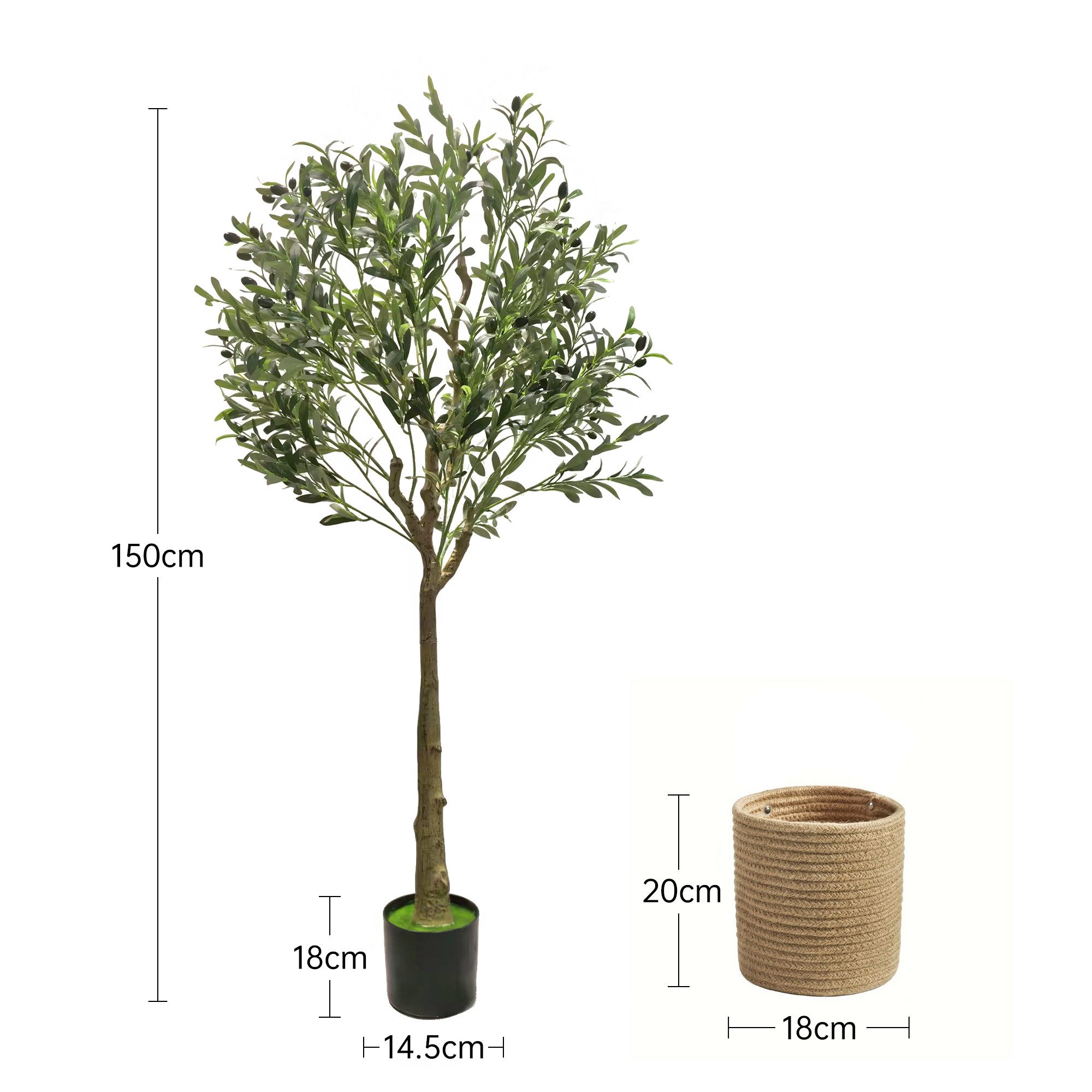 Kunstbaum Kunstpflanzen groß Olivenbaum künstliche Pflanze, Höhe 150 cm/180 günstig online kaufen