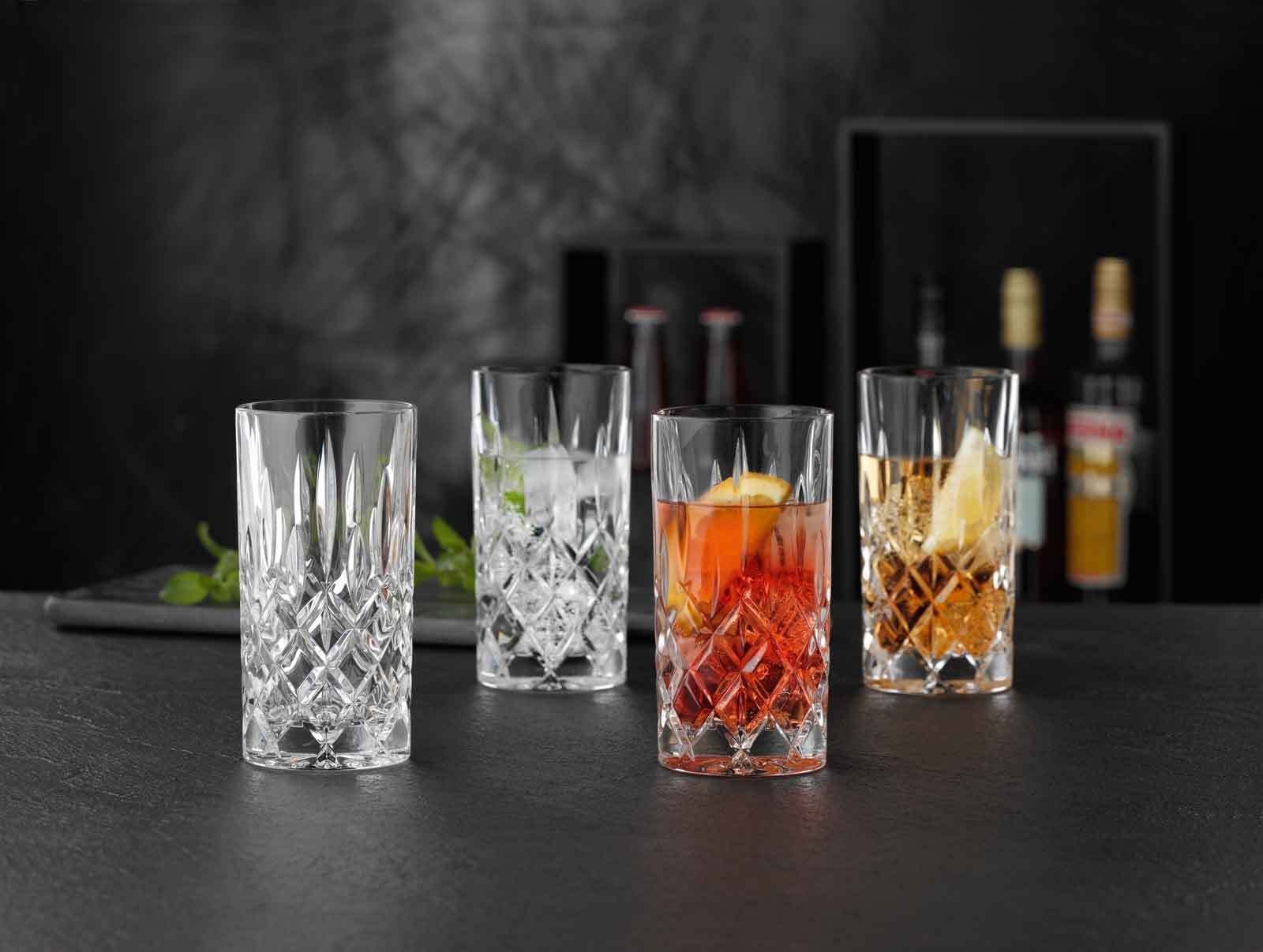 Nachtmann Longdrinkglas Noblesse Longdrinkgläser 375 ml 4er Set, 4-tlg., Glas