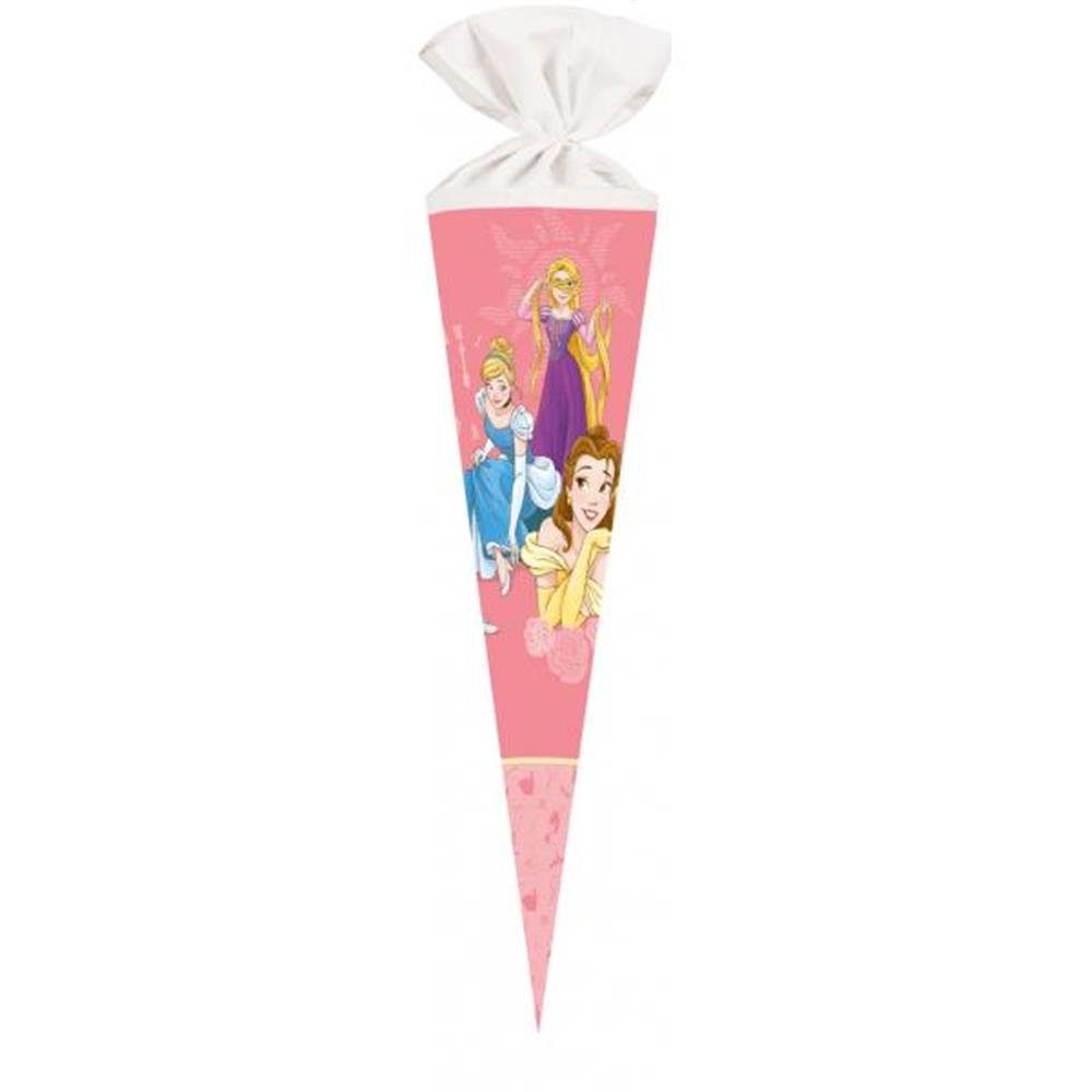 Nestler Schultüte Disney Princess Just Shine, 70 cm, rund, mit weißem Filzverschluss, Zuckertüte für Einschulung