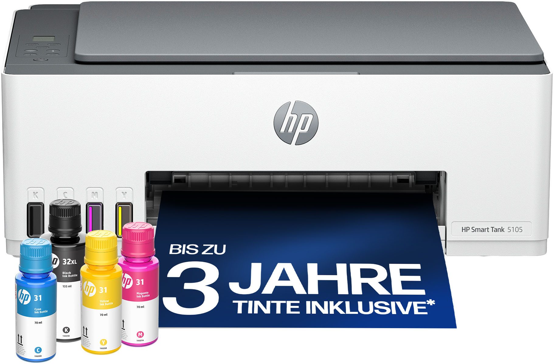 HP Smart Tank 5105 All-in-One-Drucker Multifunktionsdrucker, (WLAN (Wi-Fi), Bluetooth, Bis zu 20€ Cashback sichern! Nur bis zum 31.10.2026)