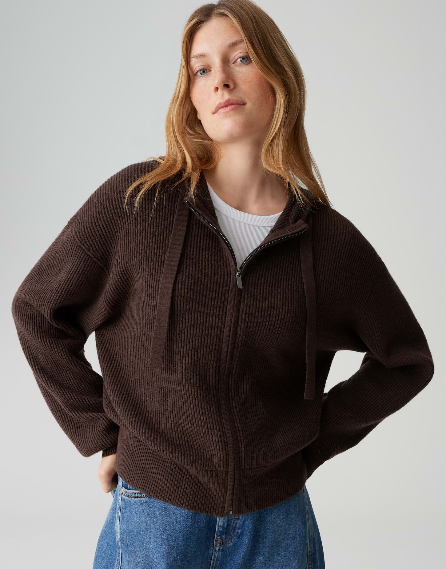 OPUS Strickjacke DESO Regular aus feinem Rippstrick lockere Passform, weich günstig online kaufen