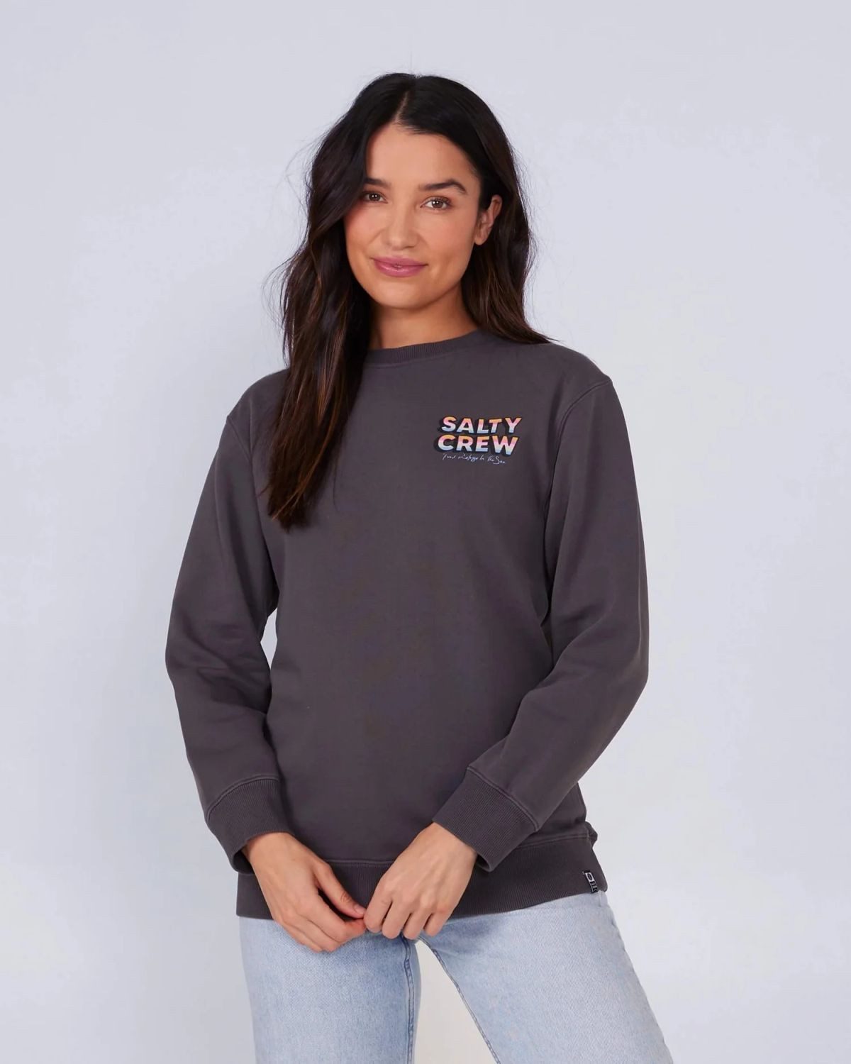 Salty Crew Sweatshirt Salty Crew Summertime Premium Crew Faded Black