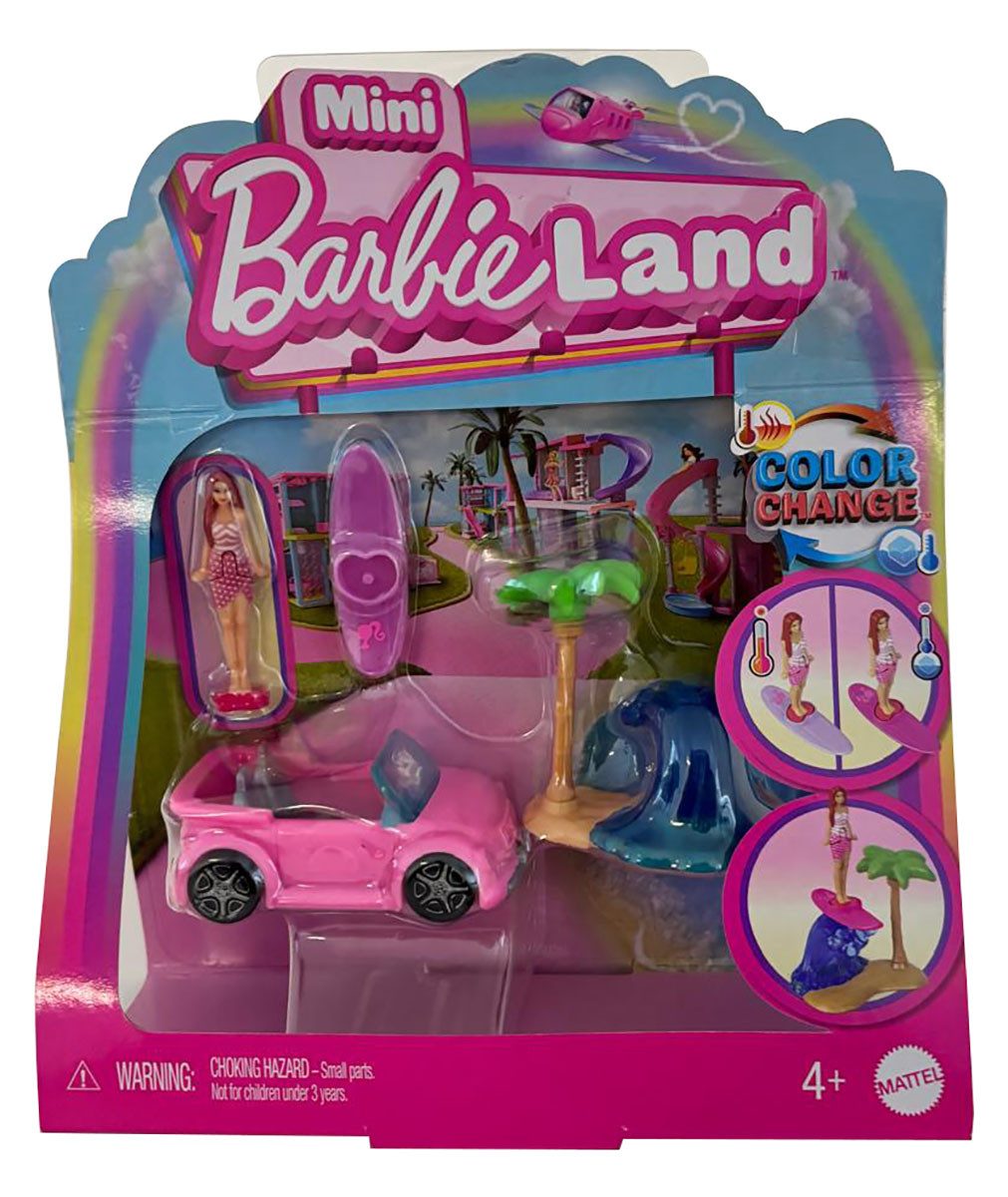 Barbie Stehpuppe Barbie Mini Barbieland, Beach Vehicle Set, Auto mit Figur, Zubehör