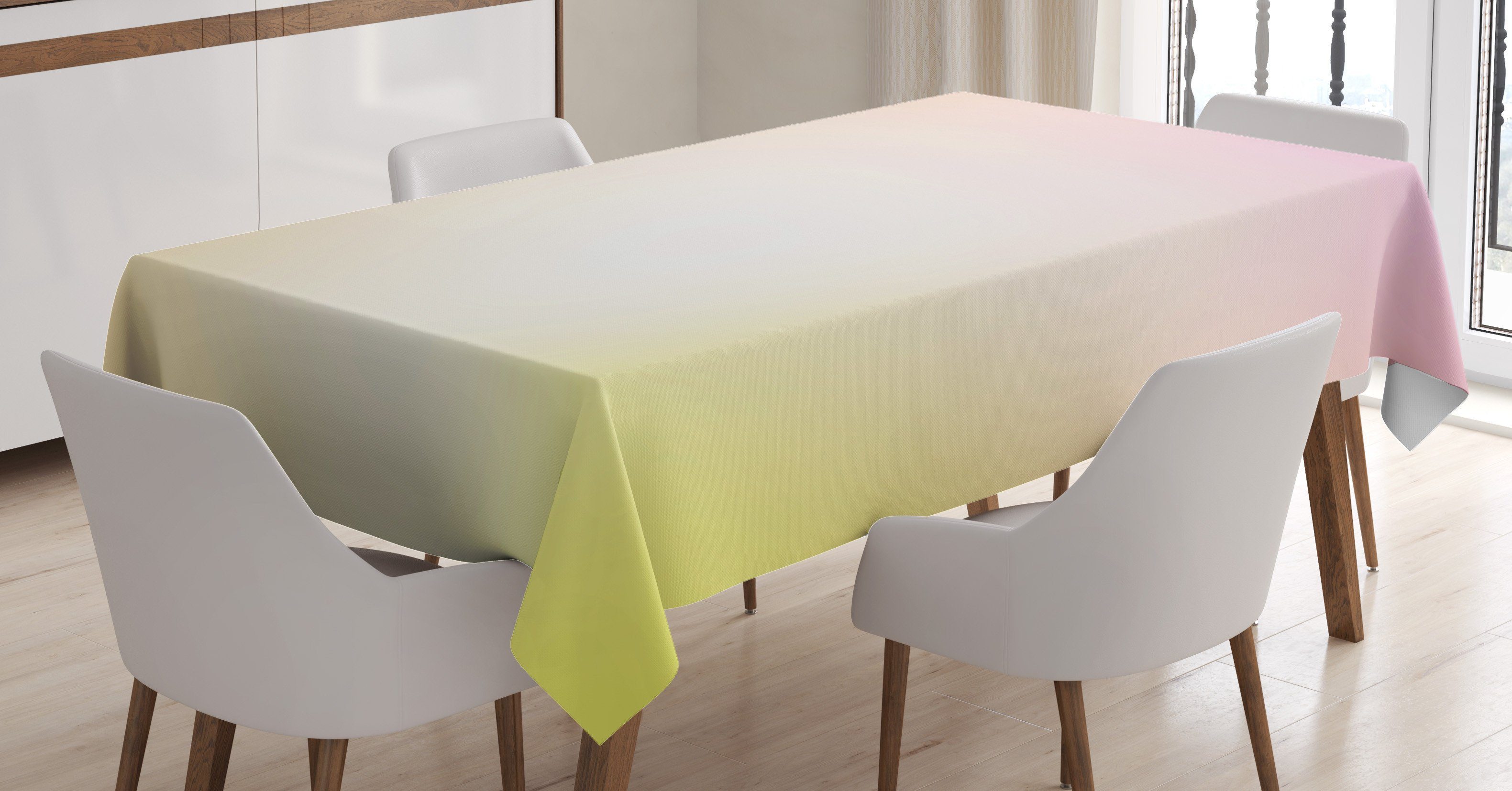Abakuhaus Tischdecke Farbfest Waschbar Für den Außen Bereich geeignet Klare Farben, Yellow Ombre Abstrakt glatt-Layout
