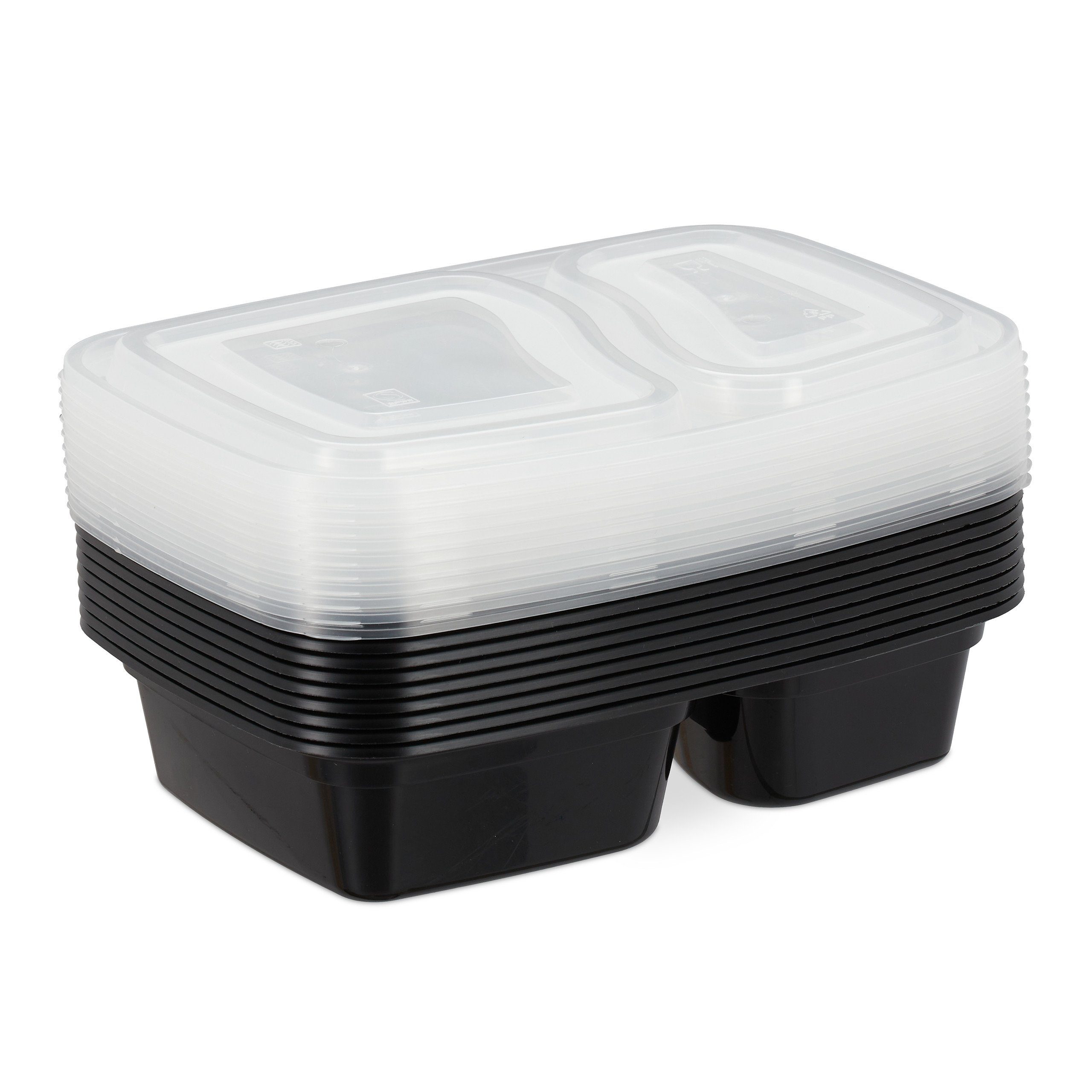 Set Lunchbox relaxdays Kunststoff Prep Fächer, Meal Boxen 10er 2