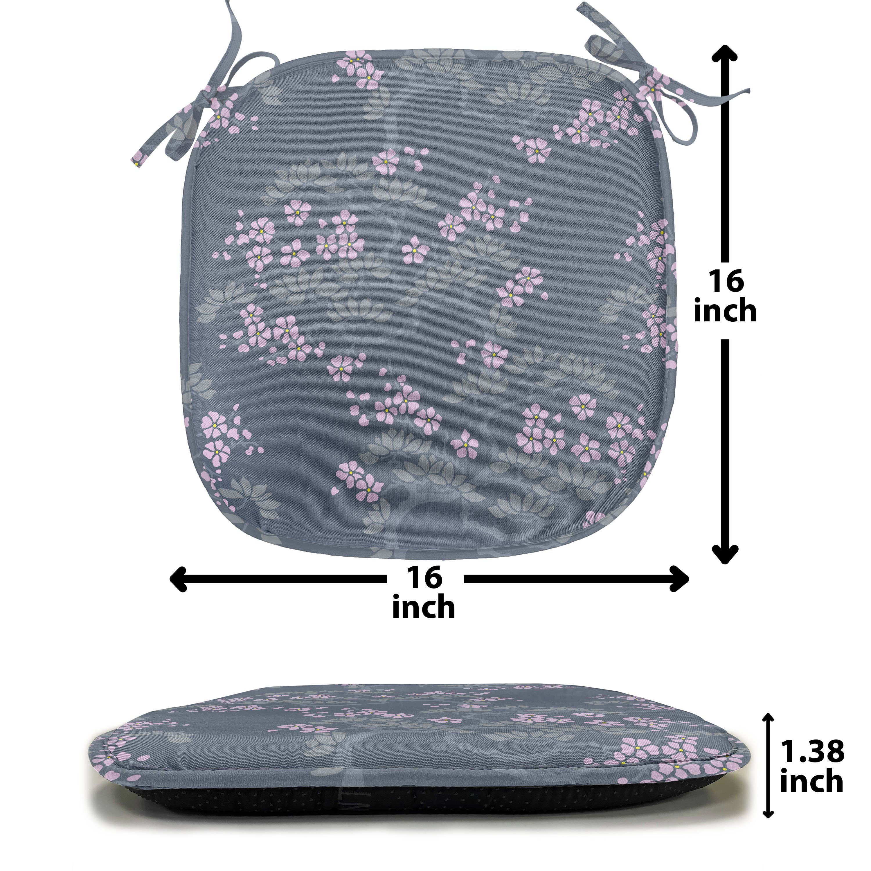 Küchensitze, Kissen Riemen Abakuhaus für Blatt mit Dekoratives Pflaumen-Blüten Stuhlkissen wasserfestes Japanische