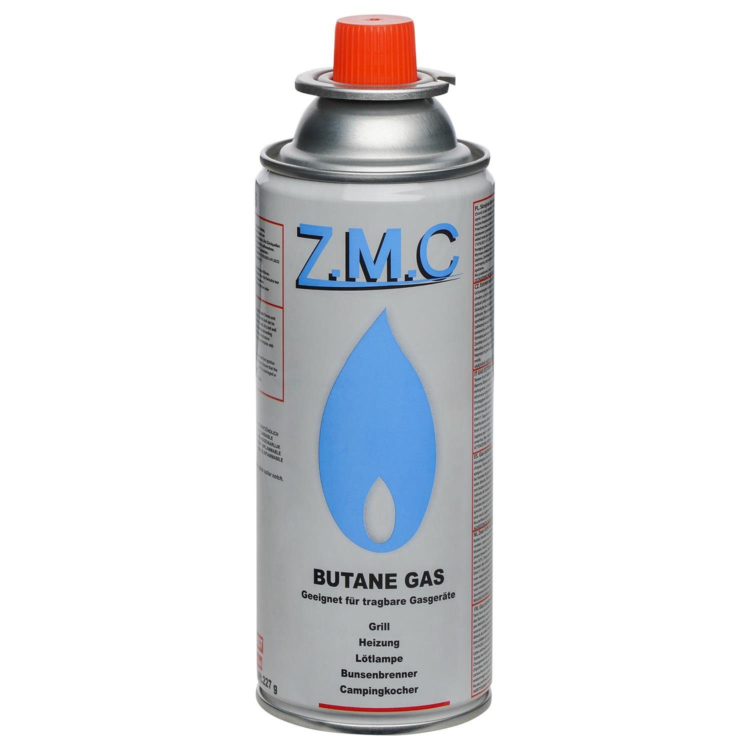 ZMC Gaskartusche Butan Gas Kartusche 227g Butangas Gaskartusche Silber, Zubehör für Gaskocher Campingkocher Brenner Gasheizung Gasbrenner, 1 St., MSF-1a Gaskartuschen Campinggas Bunsenbrenner Campingkocher