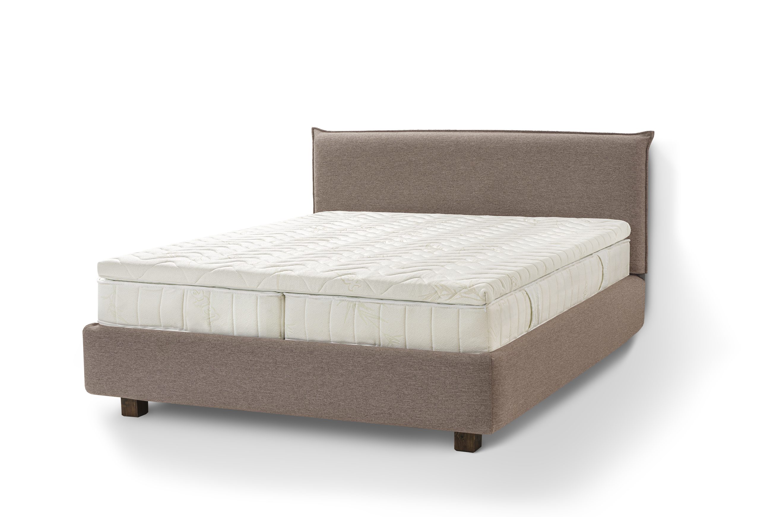 Letti Moderni Holzbett Bett Puro, hergestellt aus hochwertigem Massivholz Siena Brown