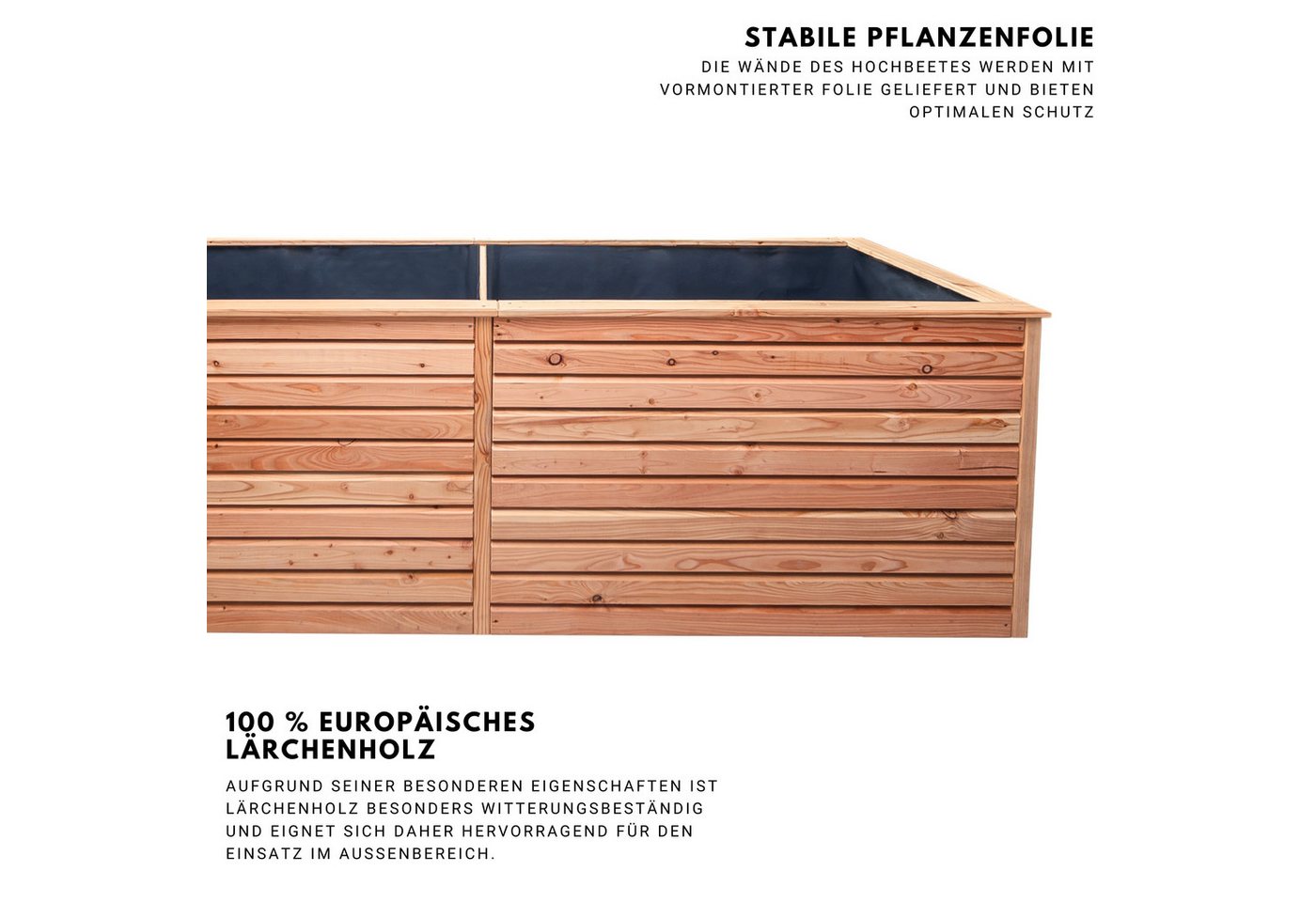 Thumbnail - Mega-Holz Hochbeet Mega-Holz Hochbeet Rhombus XXL aus heimischer Lärchenholz, 346x80x73cm