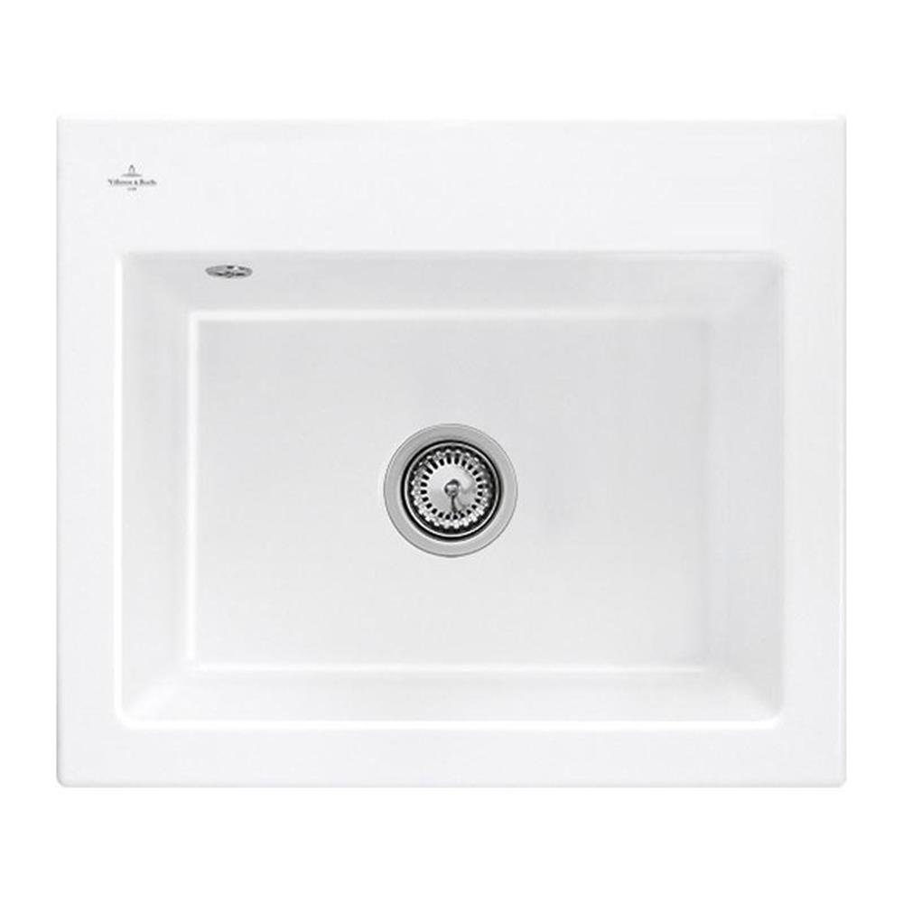 Villeroy & Boch Küchenspüle Villeroy Boch 60 White Subway flächenbündig, Einbauspüle & Premiumline (glänzend) Snow cm KG Flat 56,5/47,5 S