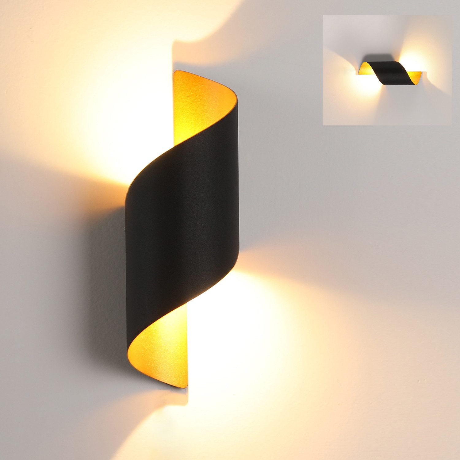 LETGOSPT Wandleuchte 1/2x Spiral LED Wandlampe günstig online kaufen