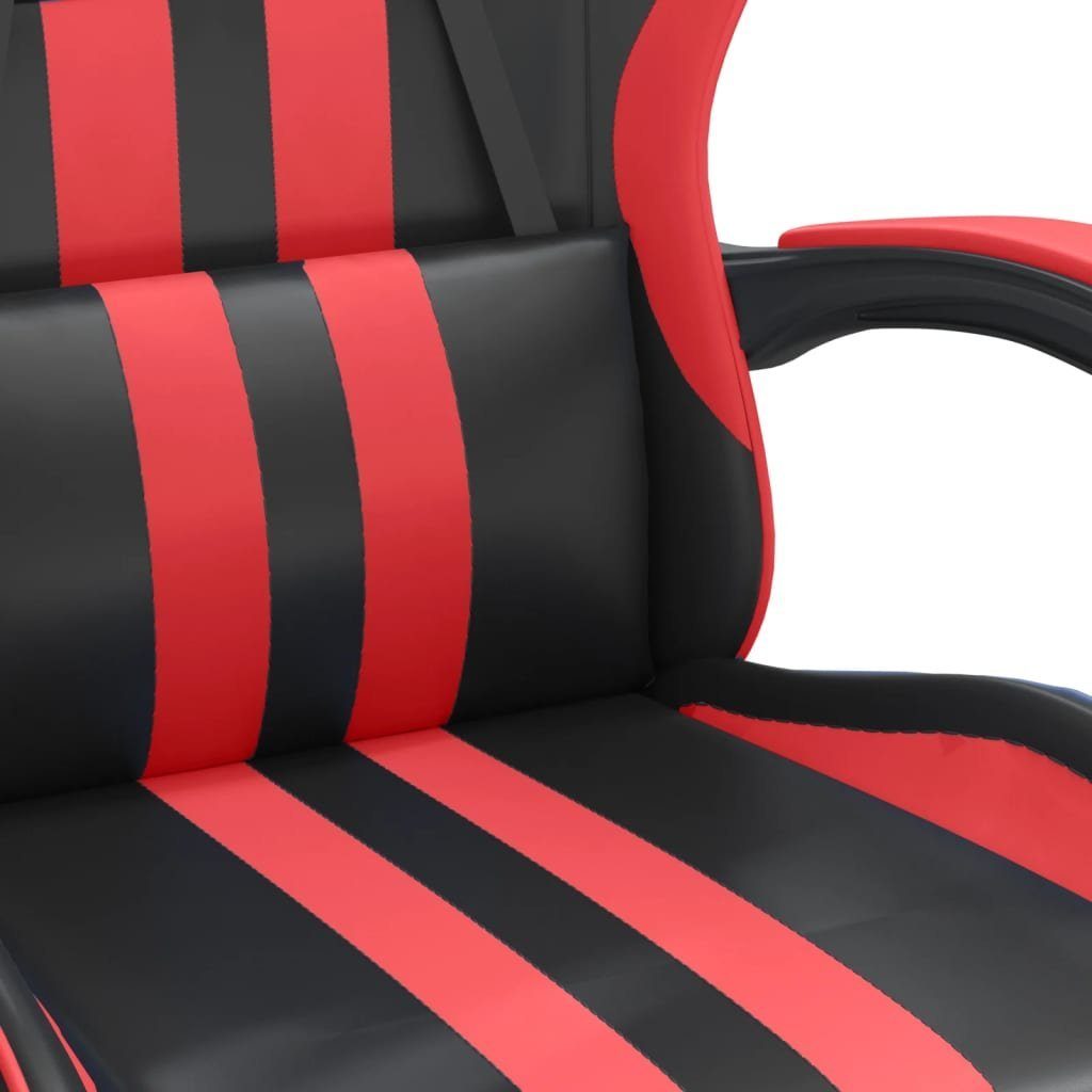 Drehbar (1 und | vidaXL und rot Fußstütze mit & St) Schwarz Schwarz rot Gaming-Stuhl Rot Kunstleder Gaming-Stuhl Schwarz