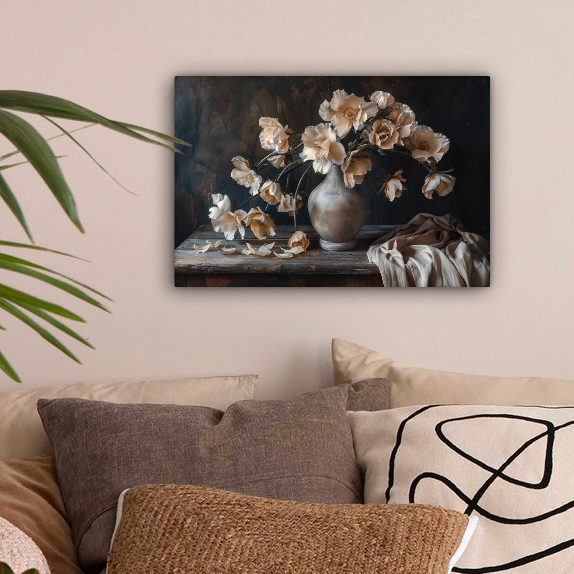 OneMillionCanvasses® Leinwandbild Blumen - Vase - Kunst - Stilleben, Fotodr günstig online kaufen