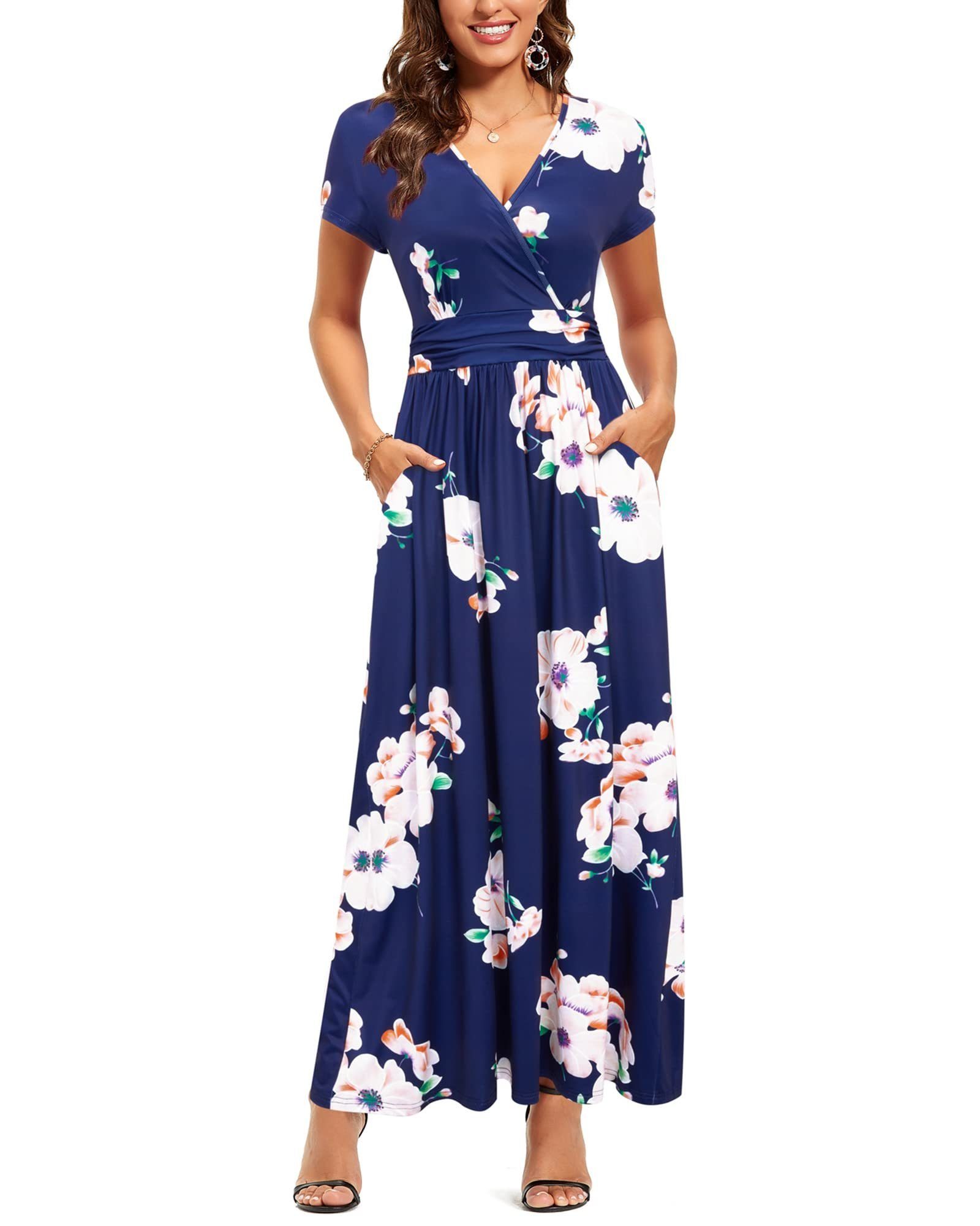 G4Free Maxikleid »BL036« Damen Sommerkleider Casual Kleid Lang Kleider mit  Taschen in Größe 3XL online kaufen | OTTO