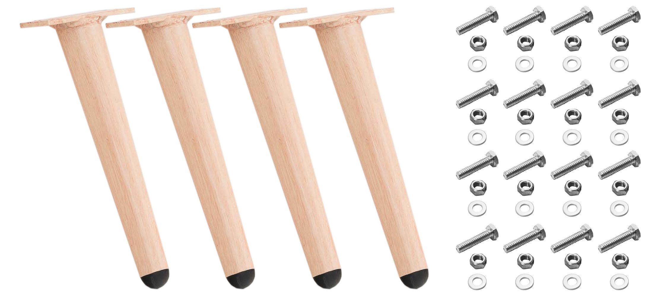 furnicato Möbelfuß Möbelfüße 21-31 cm hellbraun, (1-St)