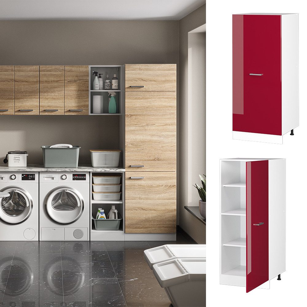Vicco Schranksystem R-Line, Bordeaux Hochglanz/Weiß, 60 günstig online kaufen